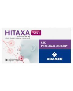 Hitaxa Fast, 5 mg, tabletki ulegające rozpadowi w jamie ustnej, 10 szt.