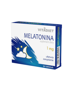 Melatonina 1 mg, tabl.,(Vitadiet), 90 szt