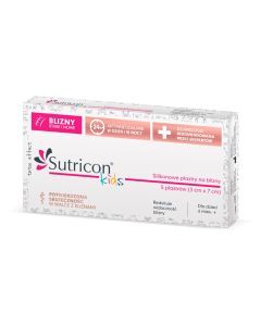 Sutricon Kids, silikonowe plastry na blizny dla dzieci, 3 x 7 cm, 5 szt.