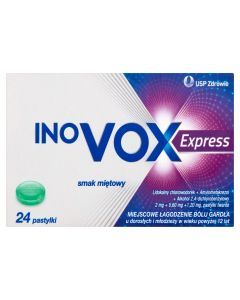 Inovox Express, pastylki twarde, smak miętowy, 24 szt.