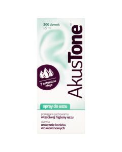 Akustone, spray do uszu, 15 ml (300 dawek)