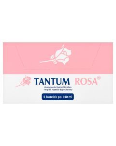 Tantum Rosa, 1 mg/ml, roztwór dopochwowy, 140 ml, 5 butelek