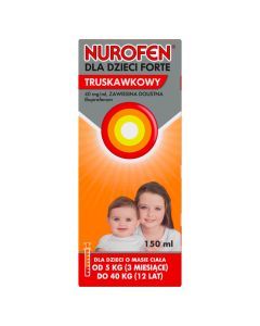 Nurofen dla dzieci Forte truskawkowy, 40mg/ml, zawiesina doustna, 150 ml
