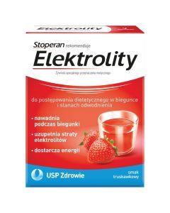 Stoperan, Elektrolity, proszek, smak truskawkowy, 7 saszetek