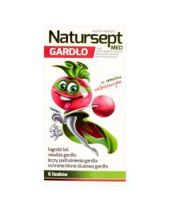 Natursept MED gardło, lizaki o smaku wiśniowym, 6 szt.