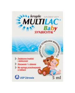 Multilac Baby, krople, synbiotyk (probiotyk + prebiotyk), 5 ml