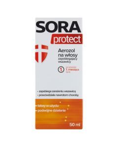 Sora Protect, aerozol na włosy zapobiegający wszawicy, 50 ml