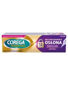 Corega Max MOCOWANIE + OSŁONA, krem mocujący do protez zębowych, 40 g
