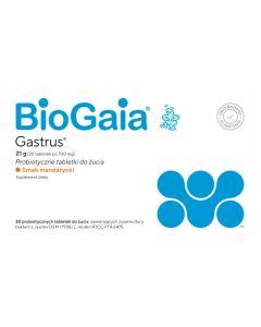 BioGaia Gastrus, tabletki do żucia o smaku mandarynkowym, 30 szt.