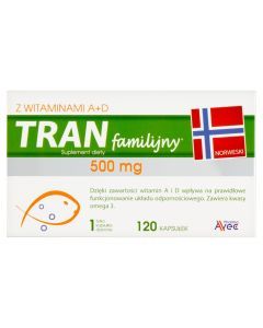Tran familijny A+D, kapsułki, 120 szt.