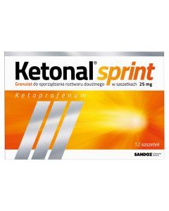 Ketonal Sprint, 25 mg, granulki do sporządzania roztworu doustnego, 12 saszetek
