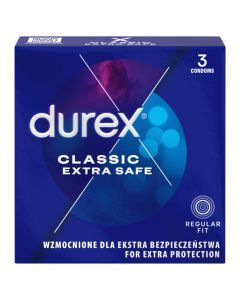 Durex Extra Safe, prezerwatywy powlekane środkiem nawilżającym, 3 szt.