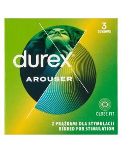 Durex Arouser, prezerwatywy prążkowane, 3 szt.