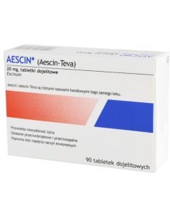Aescin, 20 mg,tabl.dojelit.,(i.row),MDZ/PhP,Czechy, 90 szt