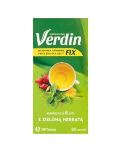 Verdin fix z zieloną herbatą,  zioła do zaparzania, saszetki, 20 szt.