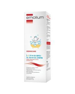 Emolium Dermocare, 3w1 płyn do kąpieli, żel do mycia, szampon, 400 ml