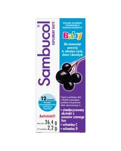 Sambucol Baby, proszek do przygotowania zawiesiny doustej, 2,2 g, saszetki, 12 szt.