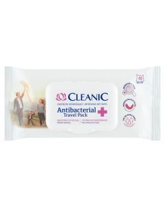 Cleanic Antibacterial Travel Pack, chusteczki odświeżające, 40 szt.