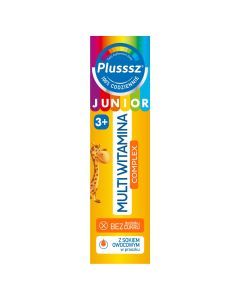 Plusssz Junior Multiwitamina Complex, tabletki musujące, smak tropikalny, 20 szt.