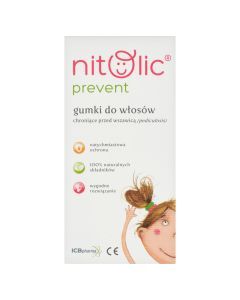 Nitolic Prevent, gumki do włosów przeciwdziałające wszawicy, 4 szt.