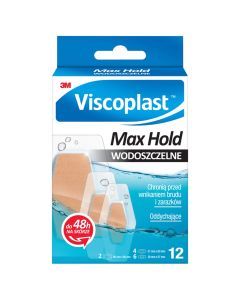 Viscoplast Max Hold, wodoszczelne plastry, 3 rozmiary, 12 szt.