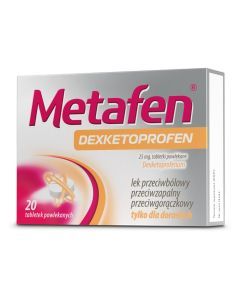 Metafen Dexketoprofen, 25 mg, tabletki powlekane, 20 szt.