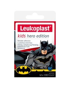 Leukoplast Kids Hero Edition (Batman), plastry z opatrunkiem w dwóch rozmiarach, 12 szt.