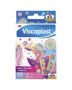 Viscoplast Plastry Magiczne, dekorowane plastry dla dzieci, 2 rozmiary, 20 szt.