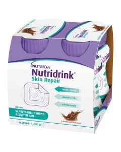Nutridrink Skin Repair, smak czekoladowy, płyn, 4 x 200 ml