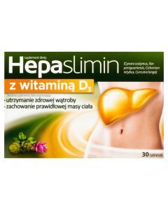 Hepaslimin z witaminą D3, tabletki powlekane, 30 szt.