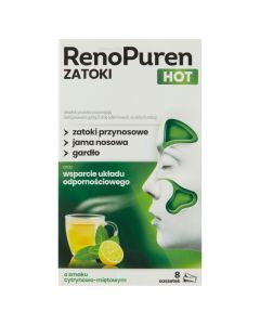 RenoPuren Zatoki Hot, proszek, smak cytrynowo-miętowy, 8 saszetek