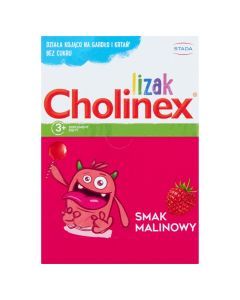Lizak Cholinex, lizaki, smak malinowy, 50 szt.