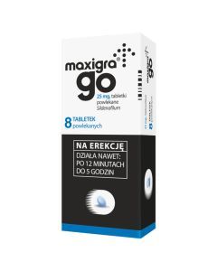 Maxigra Go,  25 mg, tabletki powlekane, 8 szt.