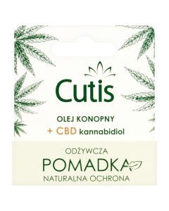 CUTIS POMADKA KONOPNA + CBD kannabidiol do odżywienia i  ochrony ust oraz aktywnej regeneracji pęknięć i zajadów