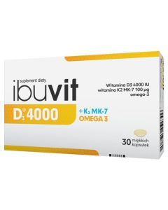 Ibuvit D3 4000+K2 MK-7 Omega 3, kapsułki miękkie, 30 szt.