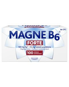 Magne B6 Forte, 100 mg+10 mg, tabletki powlekane,100 szt.