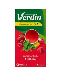 Verdin fix z maliną, susz ziołowy, 20 szt.