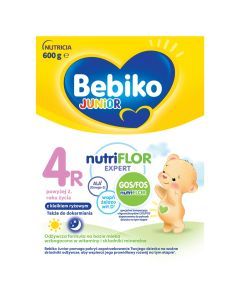 Bebiko Junior 4R NUTRIflor Expert, odżywcza formuła na bazie mleka z kleikiem ryżowym, powyżej 2. roku życia, proszek, 600 g