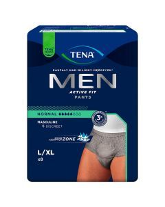 Tena Men Pants Normal OTC Edition, majtki chłonne, rozmiar L/XL, grey, 8 szt.