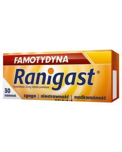 Famotydyna Ranigast, 20 mg, tabletki powlekane, 30 szt.