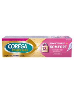 Corega Power Max Mocowanie+Komfort,krem,do protez,neutr,40g