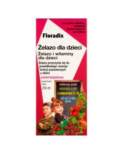 Floradix Żelazo dla dzieci, płyn, 250 ml