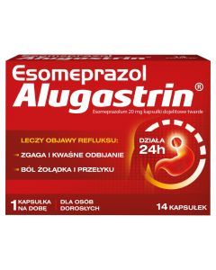 Esomeprazol Alugastrin, 20 mg, kapsułki dojelitowe twarde,14 szt