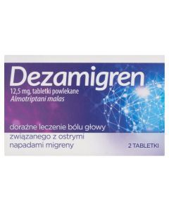 Dezamigren, 12,5 mg, tabl.powl., 2 szt