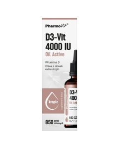 D3-Vit 4000 IU Oil Active Clean label Pharmovit,krople, 30ml