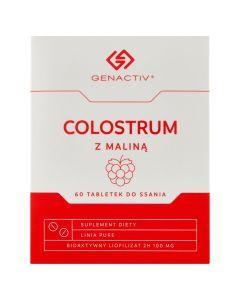 Colostrum Genactiv z malina, tabl.do ssania, 60 szt