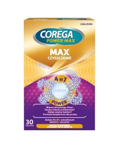 Corega Power Max Czyszczenie, tabl.,do czyszcz.protez, 30szt