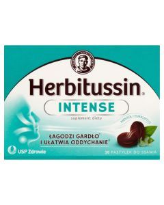 Herbitussin Intense, pastyl. do ssania, 10 szt