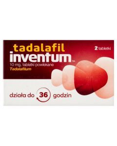 Tadalafil Inventum, 10 mg, tabl. powl., 2 szt