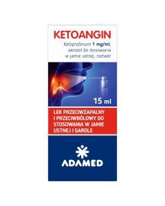 Ketoangin, 1 mg/ml, aer.do stos.w j.ustn., 15 ml, butelka